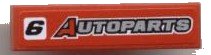 LEGO part Tile 1 x 4 with Black '6' and 'AUTOPARTS' Pattern (Sticker) - Set 8124 (2431pb0081)