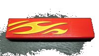 LEGO part Tile 1 x 4 with Yellow Flames Pattern Model Front Right Side (Sticker) - Set 8667 2431pb0124R