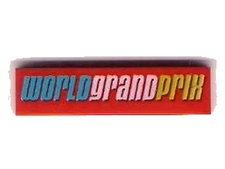 LEGO onderdeel Tile 1 x 4 with 'WORLD GRAND PRIX' Pattern (2431pb0165)
