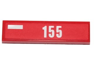 LEGO part Tile 1 x 4 with White Rectangle and Number 155 Pattern Model Left Side (Sticker) - Set 30193 (2431pb0344L)