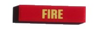 LEGO part Tile 1 x 4 with 'FIRE' on Red Background Pattern (Sticker) - Set 60214 2431pb0628