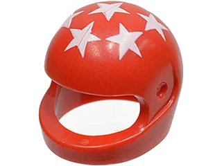 LEGO onderdeel Minifigure, Headgear Helmet Motorcycle (Standard) with White Stars Pattern (2446px3)