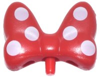 LEGO part Minifigure, Bow Large with Small Pin with White Polka Dots on Front and Back Pattern 24634pb01