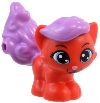 LEGO part Cat, Whisker Haven Tales, Ariel's Kitten with Medium Lavender Bangs and Tail, Medium Azure Eyes and Bright Pink Nose Pattern (Treasure) 24883pb01