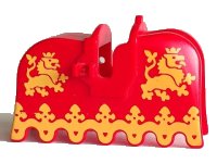 LEGO onderdeel Horse Barding, Ruffled Edge with Yellow Lions Pattern 2490px3