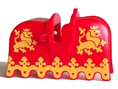 LEGO onderdeel Horse Barding, Ruffled Edge with Yellow Lions Pattern (2490px3)