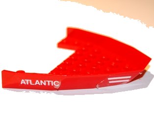 LEGO onderdeel Boat, Bow Top 8 x 10 x 1 with White 'ATLANTIC' and White Stripes Pattern on Both Sides (Stickers) - Set 6542 (2623pb02)