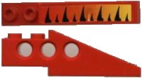 LEGO part Technic Slope 6 x 1 x 1 2/3 with Tiger Stripes and Yellow-up-to-Red Fade Pattern Right (Sticker) - Set 8229 2744pb001