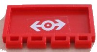 LEGO part Hinge Train Gate 2 x 4 with Train Logo White Pattern (Sticker) - Sets 4543 / 4549 / 4563 / 4564 2873pb07