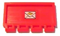 LEGO part Hinge Train Gate 2 x 4 with Mail Envelope Pattern (Sticker) - Set 4564 2873pb12