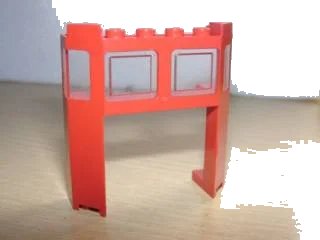 LEGO onderdeel Train Front 2 x 6 x 5 1/3 with 1 x 4 x 3 Cutout and Window with Molded Trans-Clear Glass Pattern (2924apb01)