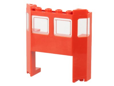 LEGO onderdeel Train Front 2 x 6 x 5 1/3 with 1 x 4 x 2 Cutout and Window with Molded Trans-Clear Glass Pattern (2924bpb01)