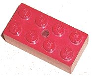 LEGO part Brick 2 x 4 without Cross Supports, with Hole in Top 3001oldb