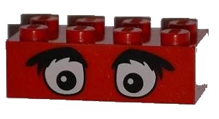 LEGO onderdeel Brick 2 x 4 with Eyes and Bushy Eyebrows Pattern (3001pb011)
