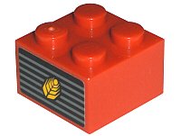 LEGO onderdeel Brick 2 x 2 with Wheat Spike on Grille Pattern (Sticker) - Set 7634 (3003pb022)