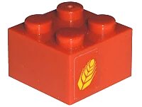 LEGO onderdeel Brick 2 x 2 with Wheat Spike Pattern on Both Sides (Stickers) - Set 7634 (3003pb023)