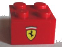LEGO part Brick 2 x 2 with Ferrari Logo Pattern on Both Sides (Stickers) - Set 75913 3003pb092