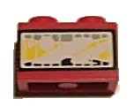 LEGO part Brick 1 x 2 with Headlight Yellow Pattern (Sticker) - Set 8858-1 3004pb094