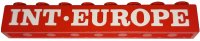 LEGO part Brick 1 x 8 with 'INT-EUROPE' Serif Pattern 3008pb036