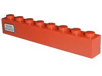 LEGO part Brick 1 x 8 with 'Brussel - Amsterdam' Pattern on Left Side (Sticker) - Set 7745 3008pb067L