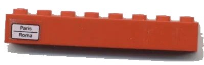LEGO onderdeel Brick 1 x 8 with 'Paris - Roma' Pattern on Left Side (Sticker) - Set 7745 (3008pb109L)