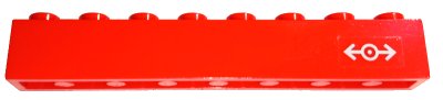LEGO part Brick 1 x 8 with Light Bluish Gray Train Logo Small Pattern Right (Sticker) - Set 7897 (3008pb137R)