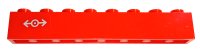 LEGO onderdeel Steen 1 x 8 met Lichtblauwgrijs Treinlogo Klein Patroon Links (Sticker) - Set 7897 3008pb137L