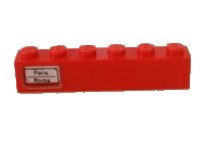 LEGO part Brick 1 x 6 with 'Paris - Roma' Left Pattern (Sticker) - Set 7740 3009pb071L