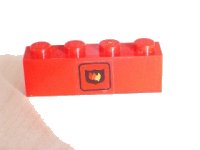 LEGO onderdeel Steen 1 x 4 met Fire Logo Patroon (Sticker) - Set 6525 3010pb056