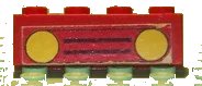 LEGO onderdeel Brick 1 x 4 with Car Grille Black and Yellow Headlights Pattern (Sticker) - Set 379-1 (3010pb043)