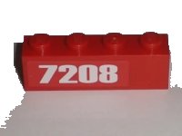 LEGO part Brick 1 x 4 with '7208' Pattern at Left Edge (Sticker) - Set 7208 3010pb130r
