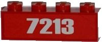 LEGO part Brick 1 x 4 with White '7213' Pattern (Sticker) - Set 7213 3010pb155