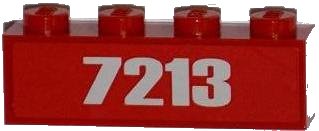LEGO onderdeel Steen 1 x 4 met Wit '7213' Patroon (Sticker) - Set 7213 (3010pb155)