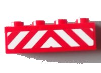 LEGO part Steen 1 x 4 with Red and White Danger Stripes Pattern (Sticker) - Set 60004 3010pb163