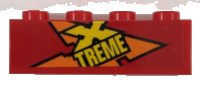 LEGO part Brick 1 x 4 with Orange and Yellow 'XTREME' Pattern Model Left Side (Sticker) - Set 60222 3010pb305L