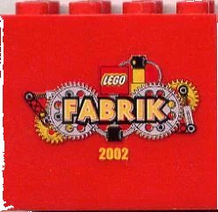 LEGO onderdeel Brick 2 x 4 x 3 with LEGO Fabrik 2002 Pattern (30144pb002)
