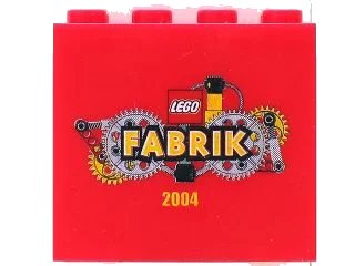 LEGO onderdeel Brick 2 x 4 x 3 with LEGO Fabrik 2004 Pattern (30144pb015)