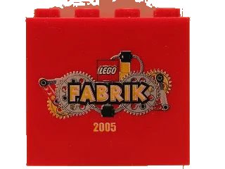 LEGO onderdeel Brick 2 x 4 x 3 with LEGO Fabrik 2005 Pattern (30144pb021)