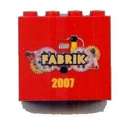 LEGO onderdeel Brick 2 x 4 x 3 with LEGO Fabrik 2007 Pattern (30144pb035)