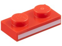 LEGO part Placa 1 x 2 con Patrón de Raya Blanca 3023pb12