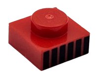 LEGO part Platte 1 x 1 mit 6 schwarzen Streifen Muster 3024pb025