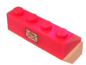 LEGO onderdeel Slope 45 2 x 4 with Mail Envelope Pattern (Sticker) - Set 4564 (3037pb018)