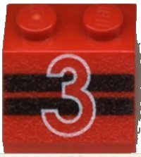 LEGO onderdeel Slope 45 2 x 2 with Number 3 and Black Stripes Pattern 3039pb010