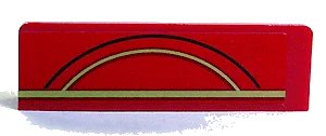 LEGO onderdeel Panel 1 x 4 x 1 with Gold and Black Arcs over Gold Line Pattern (Sticker) - Sets 4708 / 4758 / 10132 (30413pb003)