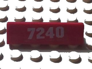 LEGO part Pannello 1 x 4 x 1 con motivo bianco '7240' (adesivo) - Set 7240 (30413pb015)