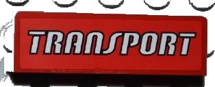 LEGO onderdeel Panel 1 x 4 x 1 with White 'TRANSPORT' Pattern (Sticker) - Set 4645 (30413pb025)