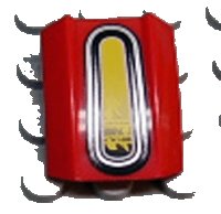 LEGO part Schräge, Courbée 2 x 2 Lèvre avec Motif Jaune et Gris Foncé/Clair 30602pb022