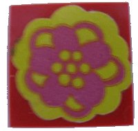 LEGO onderdeel Tile 2 x 2 without Groove with Pink and Yellow Flower Pattern (Sticker) - Set 293 3068apb07