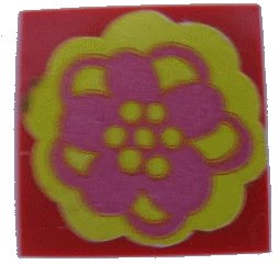 LEGO onderdeel Tile 2 x 2 without Groove with Pink and Yellow Flower Pattern (Sticker) - Set 293 (3068apb07)
