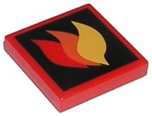 LEGO part Tile 2 x 2 with Classic Fire Logo Large Pattern (3068pb0074)